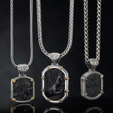 Konstantino 3D Black Onyx Cross Silver Mens Necklace Pendant with Konstantino Silver and Onyx Necklaces