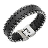 Tribal Hollywood Metal and Leather Bracelet Metal Meltdown Side View