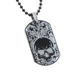 Tribal Hollywood Black Skull Dogtag With Ball Chain Metal Meltdown