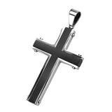 Tribal Hollywood Dual Tone Cross With Rubber Necklace Metal Meltdown Pendant View 1