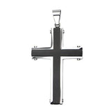 Tribal Hollywood Dual Tone Cross With Rubber Necklace Metal Meltdown Pendant View 2