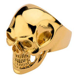 Tribal Hollywood Skull Ring Metal Mania Gold IP Steel Metal Meltdown