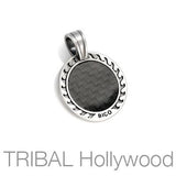 THE CARBON SUN Carbon Fiber Round Medallion Necklace Pendant by BICO Australia | Tribal Hollywood