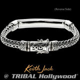 Keith Jack Devotion Celtic Knots Bar Silver Mens Bracelet Reverse Side