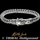 Keith Jack Dragon Weave Celtic Knot Silver Mens Bracelet