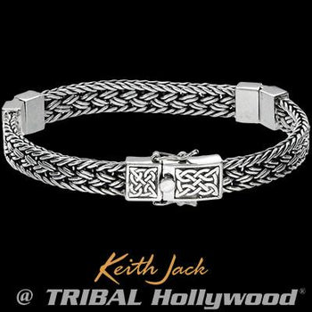 Eternal Bond Celtic Knots Sterling Silver Mens Bracelet
