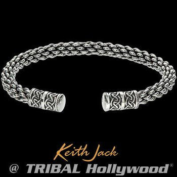 Keith Jack Celtic Weave Celtic Knots Silver Cuff Bracelet