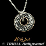 Celtic Spinning Disc Reversible Silver Necklace Pendant