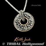 Celtic Spinning Disc Reversible Silver Necklace Pendant Back Side