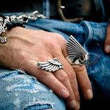 WING Mens Ring in Sterling Silver by King Baby