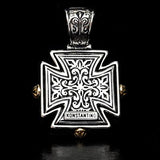 Konstantino 18k Gold Maltese Cross Mens Necklace Pendant Back Side