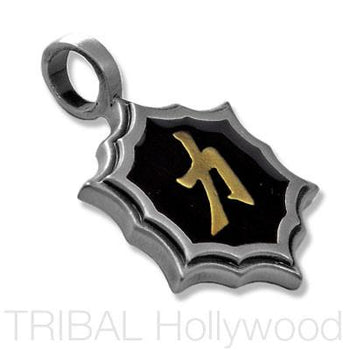 Bico Li Liang Strength Chinese Symbol Mens Necklace Pendant