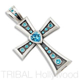 CORAZON CROSS PENDANT with Heart and Swarovski Crystals 