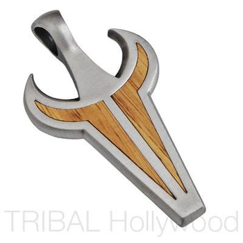 AUROCHS SILVER Bull Rosewood Mens Pendant by Bico Australia
