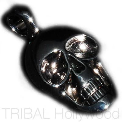 MORTY Black Skull Pendant in Gunmetal 
